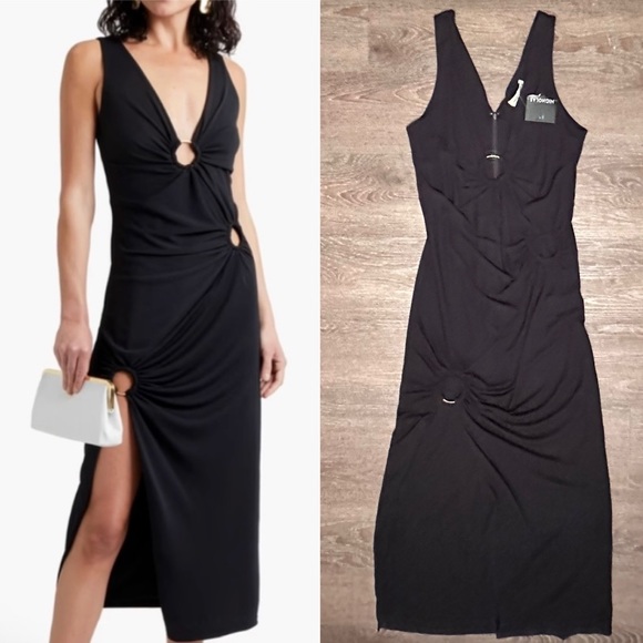 NICHOLAS
NICHOLAS MADDY
MIDI DRESS Black size 4 bodycon - Picture 9 of 10